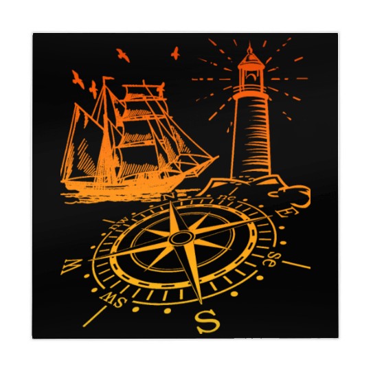 Maritim lighthouse compass sailing ship north Mahjong Mats