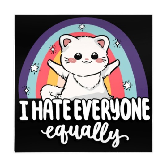 I Hate Everyone Equally Cute Cat People Hater Fur Mahjong Mats