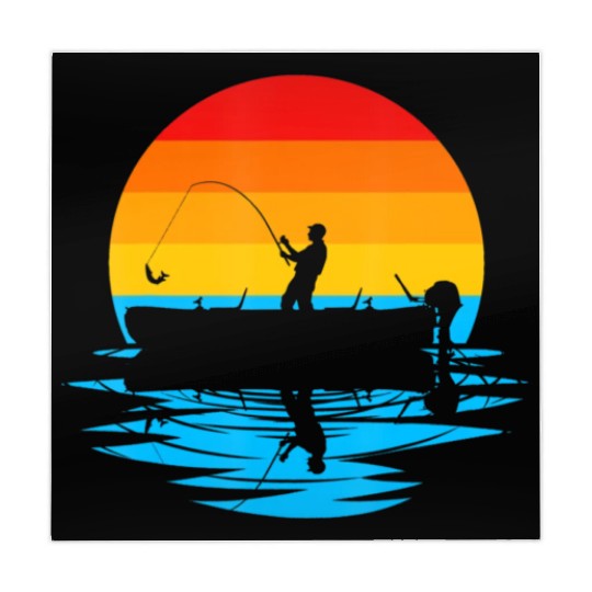 Fishing Retro Vintage Sunset Fishing Lover Mahjong Mats