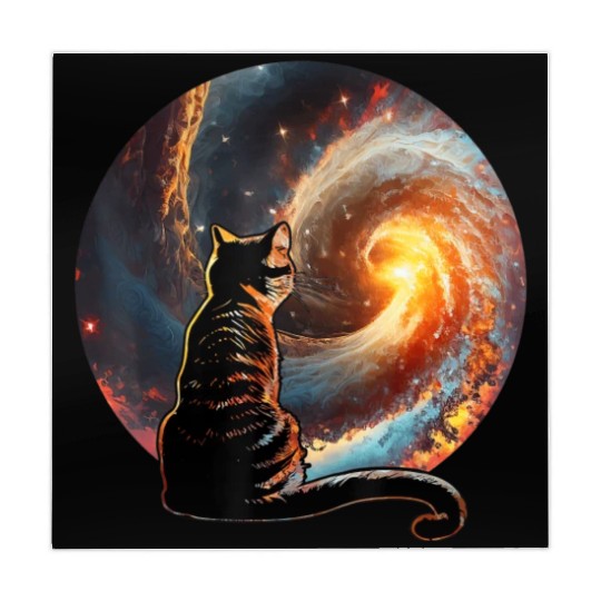 Cat Staring at a Galaxy Cat Dad Cat Lover Mahjong Mats