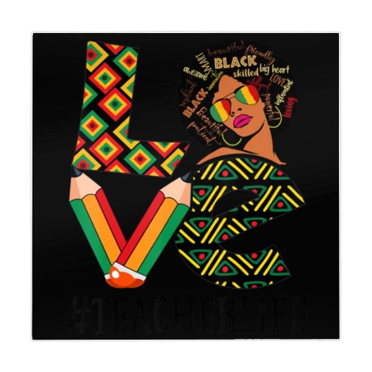 Teacher Love Afro African American Mahjong Mats