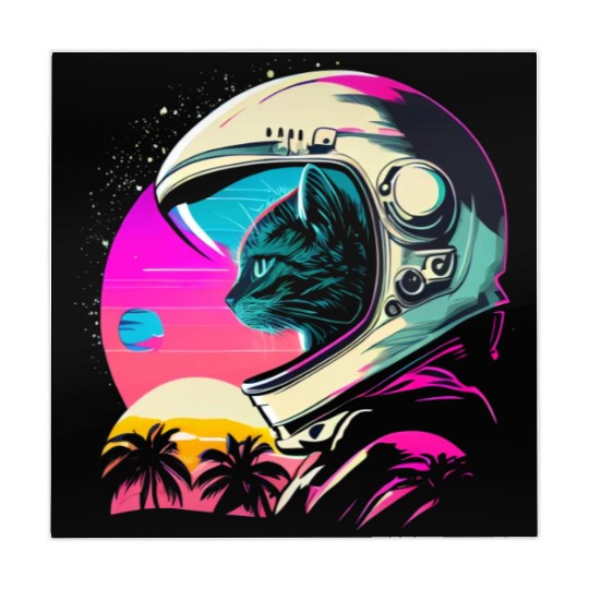 Aesthetic Vaporwave Space Cat 80s 90s Astronaut Mahjong Mats
