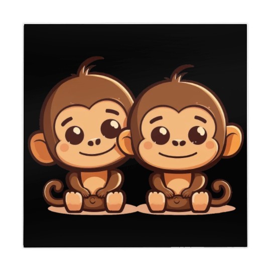 Monkeys siblings brother sister family love ape Mahjong Mats