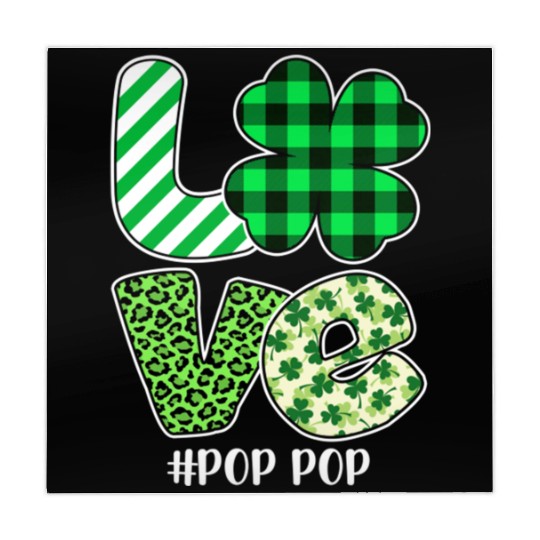 Love Pop Pop Green Plaid Leopard Shamrock Mahjong Mats