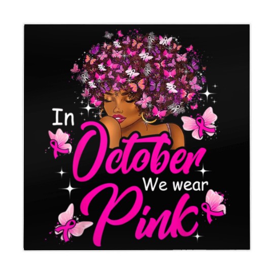 In October We Wear Pink African American Women Bre Mahjong Mats