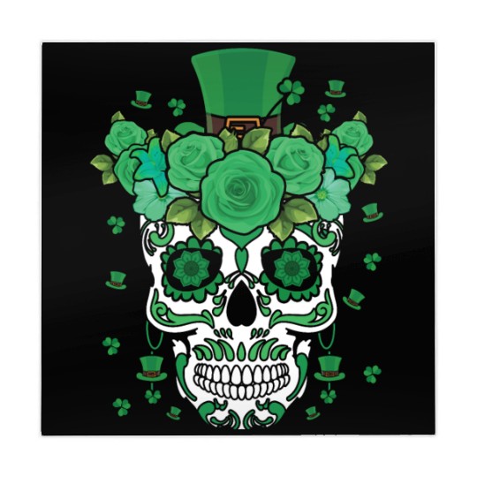 St Patty's Day Dia De Los Muertos Irish Flower Mahjong Mats
