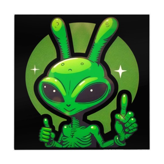 Happy green Alien Mahjong Mats
