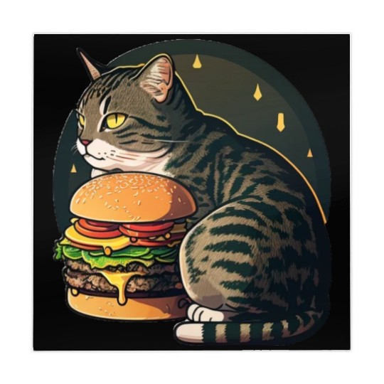 Beautiful Cheese burger Tabby Cat Mahjong Mats