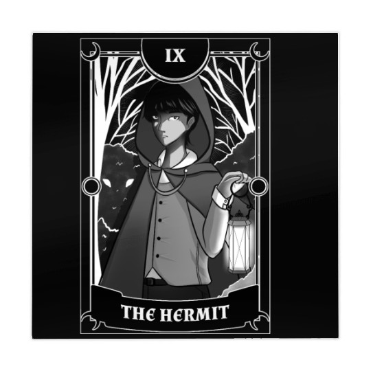 Anime Tarot Card The Hermit Occult Gothic Witch Mahjong Mats