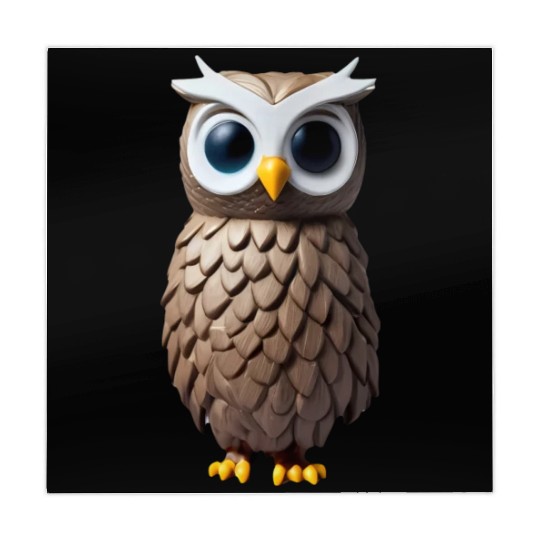 Brown 3D owl illustration Mahjong Mats