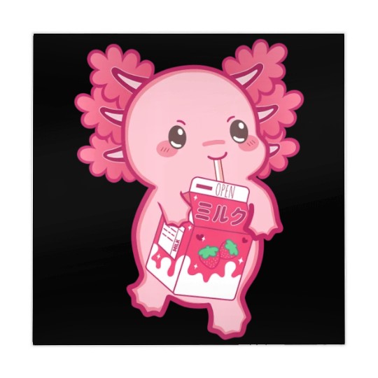 Kawaii Axolotl Strawberry Milk Teen Girl Kids Japa Mahjong Mats