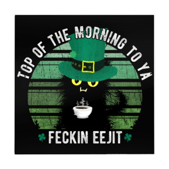 Top Of The Morning Coffee Cat St. Paddy's Day Gift Mahjong Mats