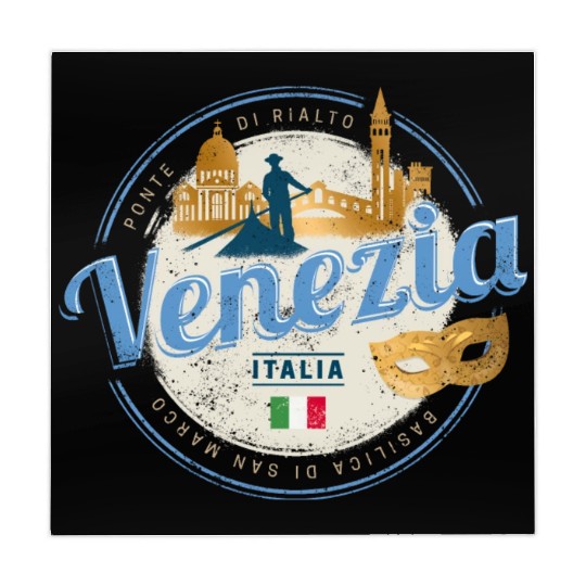 Venice with gondolier Italy carnival vintage Mahjong Mats