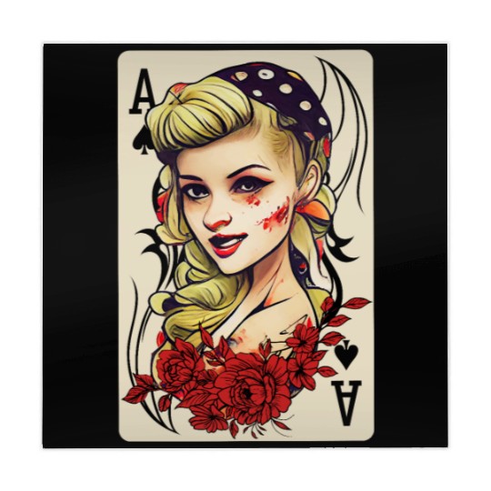 Rockabilly 50s Pin Up Zombie Psychobilly Ace Card Mahjong Mats