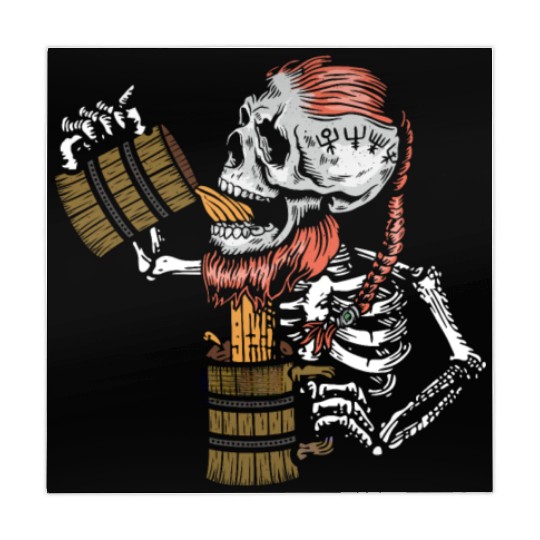 Drunk Viking Skeleton - Beer Mahjong Mats