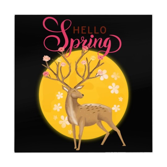 Hello Spring with cute deer Mahjong Mats