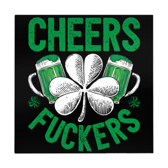 Cheers Fuckers St Patricks Day Beer Drinking Mugs Mahjong Mats
