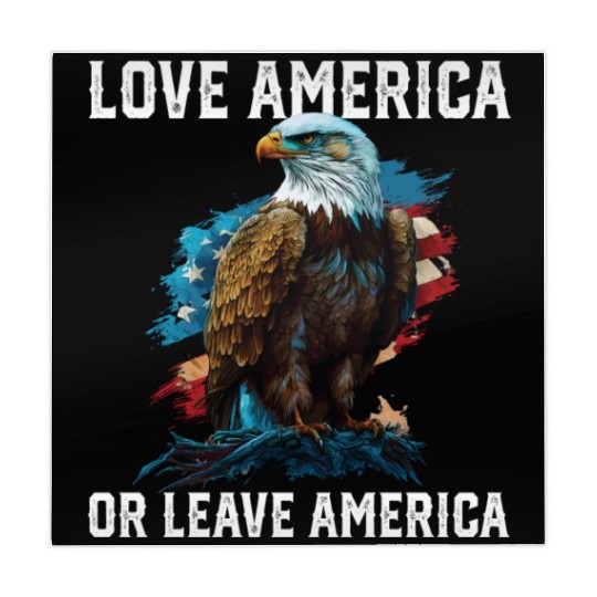 Love America Or Leave America Patriotic USA Flag Mahjong Mats