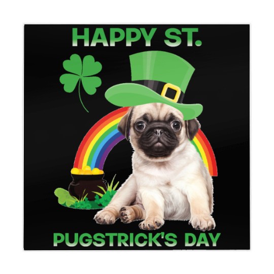 Happy St Pugstrick's Day Funny Pug Lover Presents Mahjong Mats