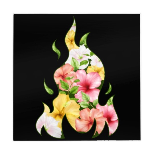 Coconut Girl Aesthetic Hibiscus Flame Mahjong Mats