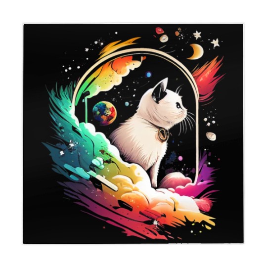 Space Cat on Galaxy Cat Lover Mahjong Mats