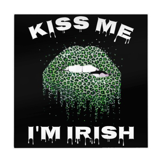 Kiss Me I m Irish Leopard Lips Clover Mahjong Mats