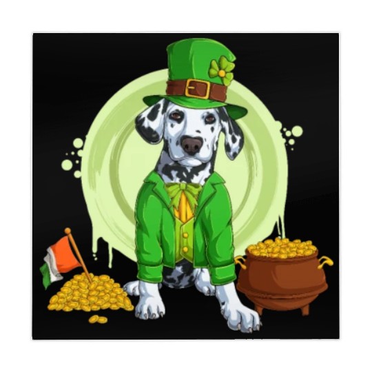 Dalmatian Puppy, Irish Flag, Gold, Shamrock Dog St Mahjong Mats