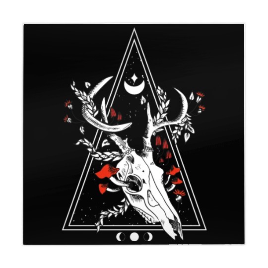 Gothic Deer Skull Moon Phase Witch Occult Mahjong Mats