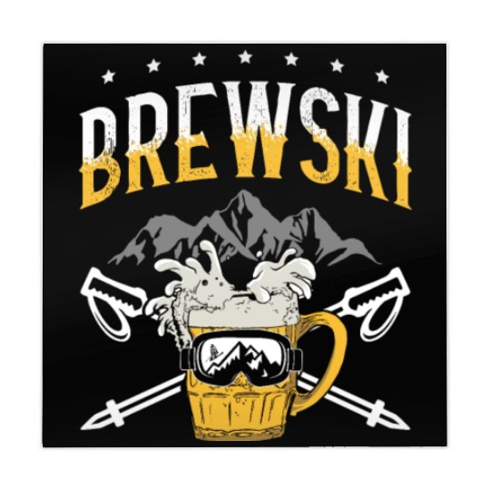 Brewski Beer Drinker Skiing Ice Ski Winter Sport Mahjong Mats