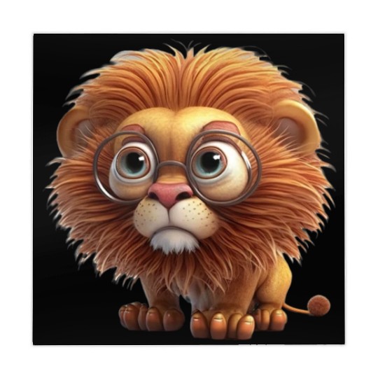 Cute little lion comic character Mahjong Mats