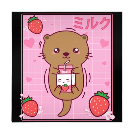 Kawaii Sea Otter Strawberry Milk Shake Otaku Mahjong Mats