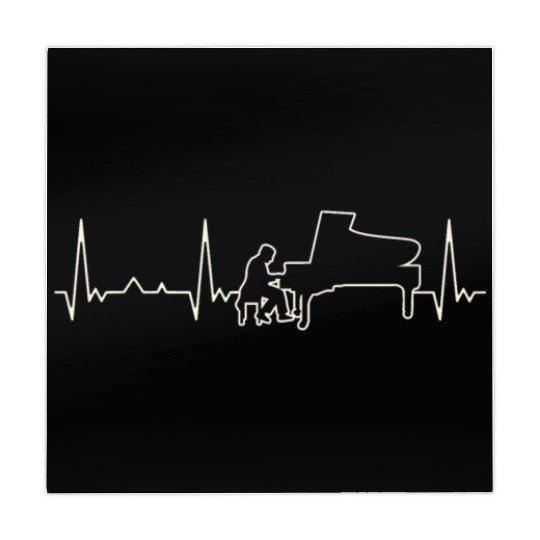 Pianist Playing Piano. Heart. Love. EKG. Pulse. Mahjong Mats