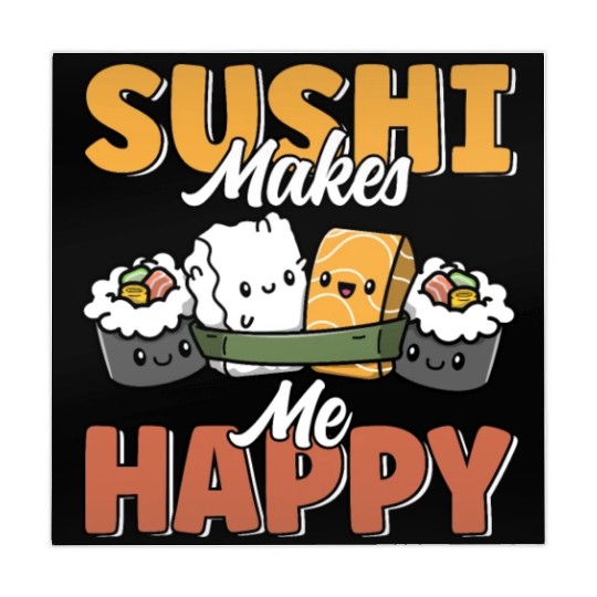 Sushi Makes Me Happy Cute Funny Kawaii Japanese Mahjong Mats