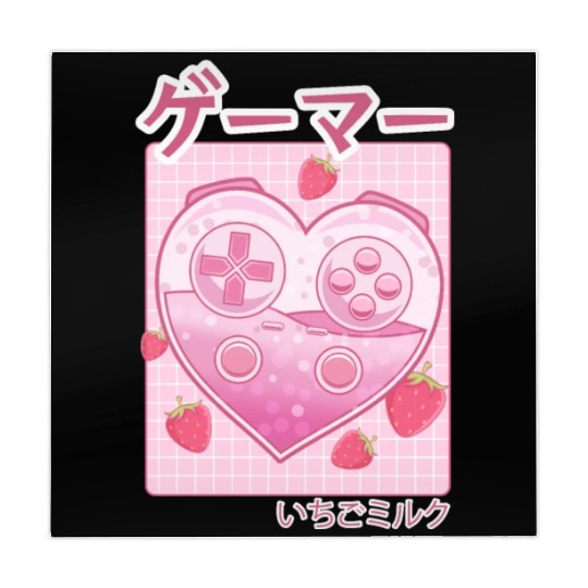 Video Gamer Japanese Kawaii Strawberry Milk Anime Mahjong Mats