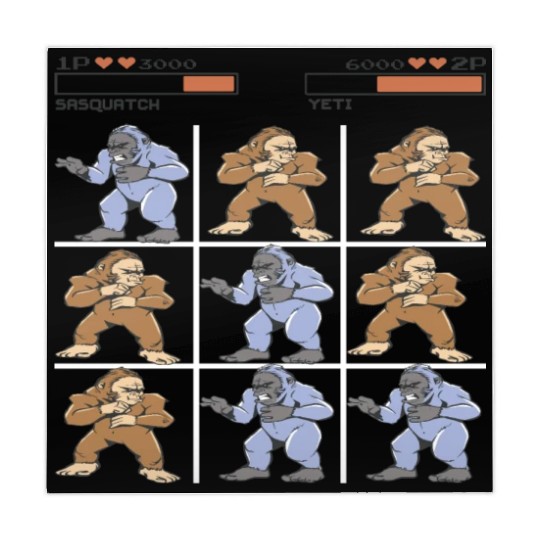 Tic Tac Toe Sasquatch vs. Yeti Mahjong Mats