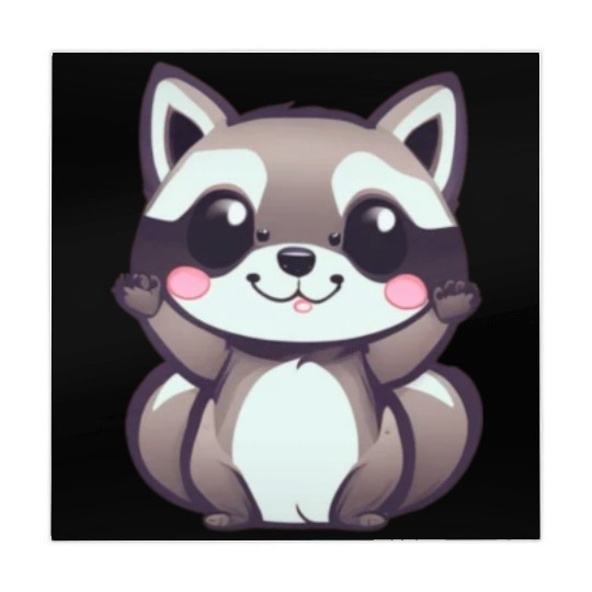 cute chibi raccoon Mahjong Mats