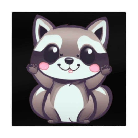 cute chibi raccoon Mahjong Mats