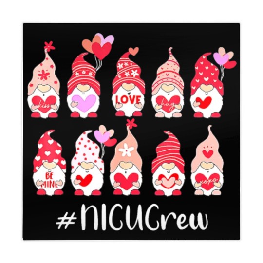 Funny Gnome With Hearts NICU Crew Valentine s Day Mahjong Mats