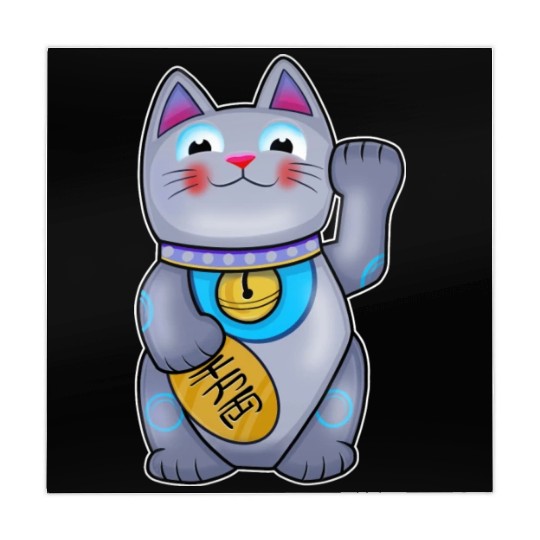 Cute Helpful Maneki Neko Lucky Cat Mahjong Mats