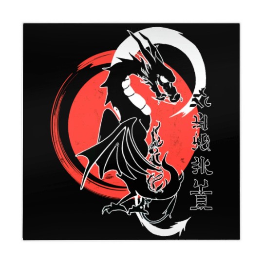 Black dragon, red moon Mahjong Mats