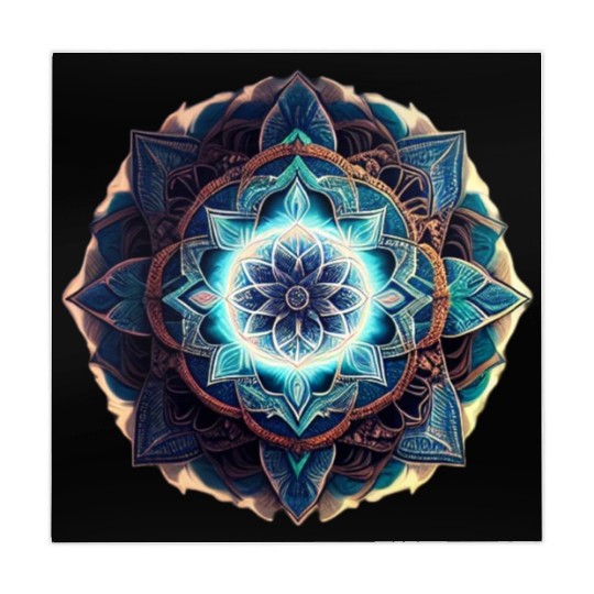 Serene Symmetry A Beautiful Blue Mandala Mahjong Mats