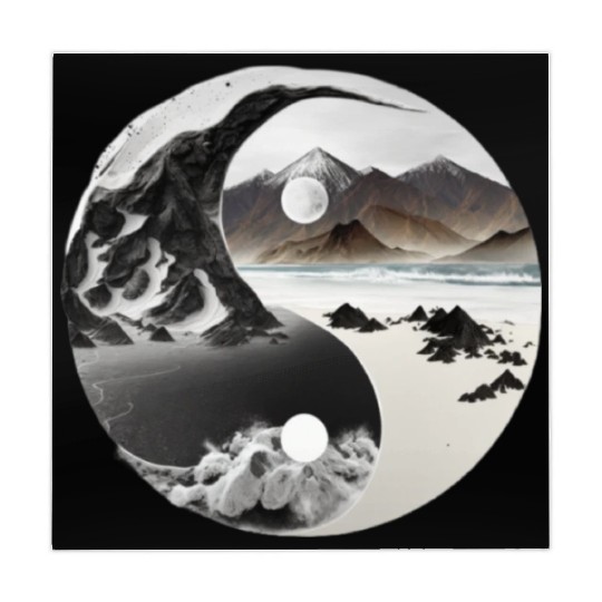 Ying Yang - mountains - beach Mahjong Mats