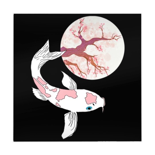 Koi Sakura Tree Moon Cherry Blossom Nishikigoi Jap Mahjong Mats