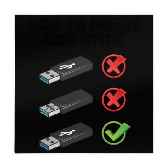 How To Insert USB Stick Funny Programmer Meme Mahjong Mats