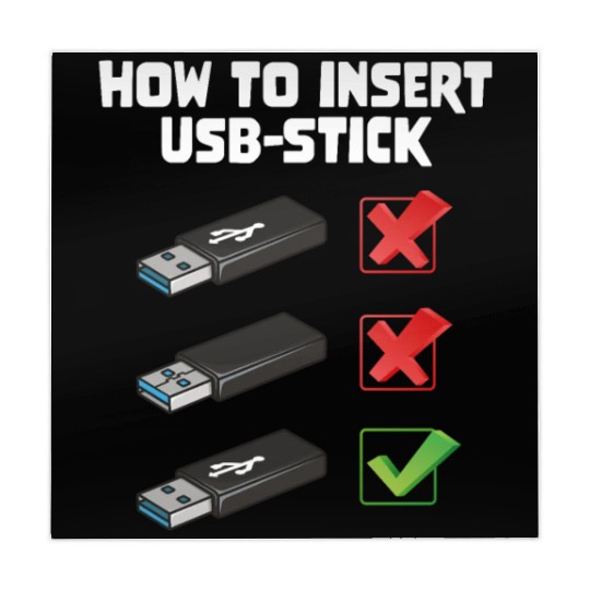How To Insert USB Stick Funny Programmer Meme Mahjong Mats