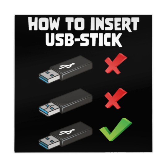 How To Insert USB Stick Funny Programmer Meme Mahjong Mats