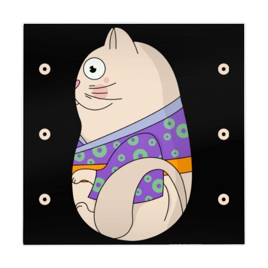 Cute Japanese Cat Side View Open Eyes Mahjong Mats