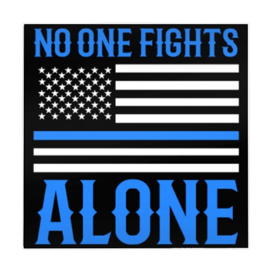 No One Fights Alone Thin Blue Line Police Mahjong Mats