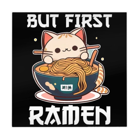 But First Ramen Cat Japanese Tokyo Ramen Noodles Mahjong Mats