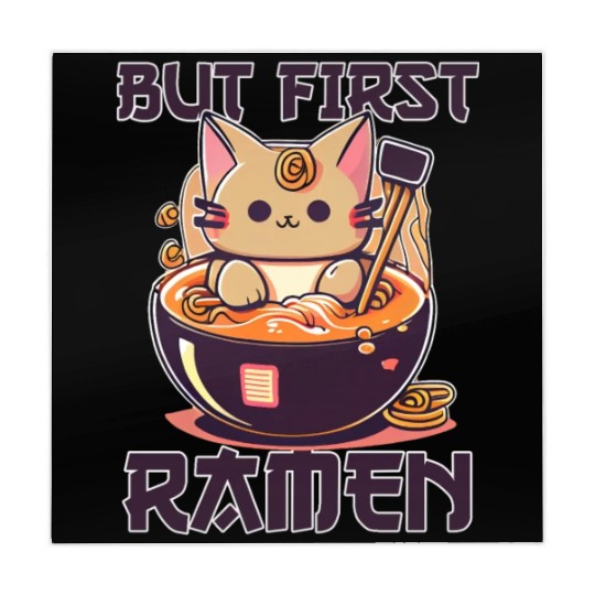 But First Ramen Cat Japanese Tokyo Ramen Noodles Mahjong Mats